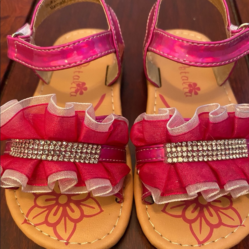 Hot pink Ruffle Sandal - Picture 2 of 5